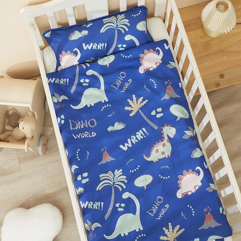 MORAIS Toddler Nap Mat with Removable Pillow and Blanket, 52" x 20" Lightweight and Soft Nap Mat for Preschool, Daycare, Travel Sleeping Bags for Kids in Kuwait