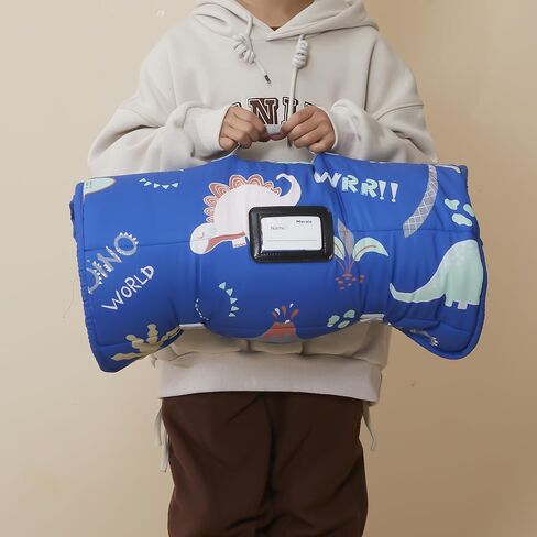 MORAIS Toddler Nap Mat with Removable Pillow and Blanket, 52" x 20" Lightweight and Soft Nap Mat for Preschool, Daycare, Travel Sleeping Bags for Kids in Kuwait