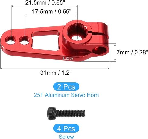 MECCANIXITY Aluminum Alloy 25T Steering Servo Single Sided Black Arm Horn for DIY RC Car/Boat/Airplane Boat Accessories 2 Pcs in Saudi Arabia