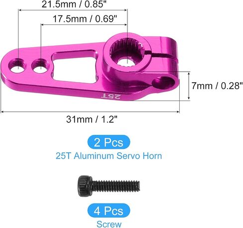 MECCANIXITY Aluminum Alloy 25T Steering Servo Single Sided Black Arm Horn for DIY RC Car/Boat/Airplane Boat Accessories 2 Pcs in Saudi Arabia