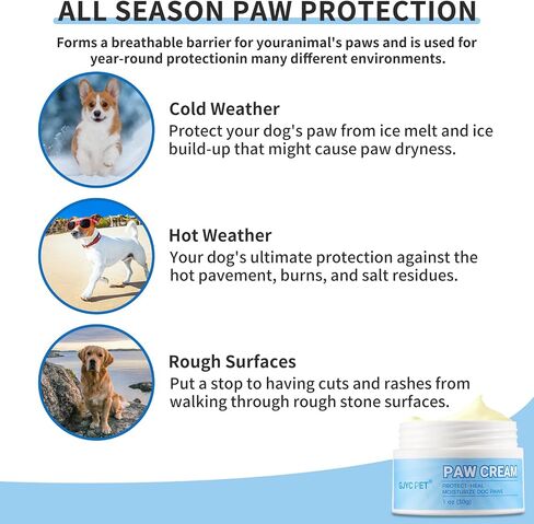 2 oz (60g) Natural Dog Paw Balm - Organic Lickable Moisturizing Cream for Paws, Snout & Elbows | Heals Dry, Cracked Skin | Vitamin E & Food-Grade Ingredients in Saudi Arabia