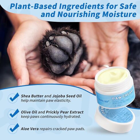 2 oz (60g) Natural Dog Paw Balm - Organic Lickable Moisturizing Cream for Paws, Snout & Elbows | Heals Dry, Cracked Skin | Vitamin E & Food-Grade Ingredients in Saudi Arabia