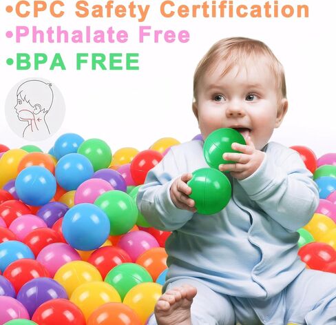 Ball Pit Balls for Kids, Children Crush-Proproof Plastic Balls for Ball Pit with 7 Bright Colors, Safe and Non-Toxic, BPA Free, Baby Toddler Pit Balls with Storage Net Bag (50pcs, 2.2inch) in Kuwait