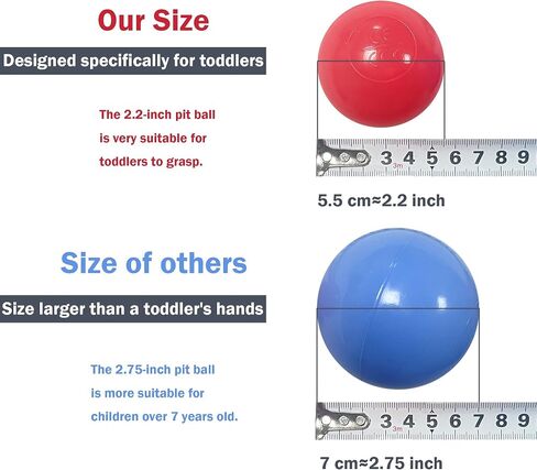 Ball Pit Balls for Kids, Children Crush-Proproof Plastic Balls for Ball Pit with 7 Bright Colors, Safe and Non-Toxic, BPA Free, Baby Toddler Pit Balls with Storage Net Bag (50pcs, 2.2inch) in Kuwait