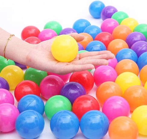 Ball Pit Balls for Kids, Children Crush-Proproof Plastic Balls for Ball Pit with 7 Bright Colors, Safe and Non-Toxic, BPA Free, Baby Toddler Pit Balls with Storage Net Bag (50pcs, 2.2inch) in Kuwait