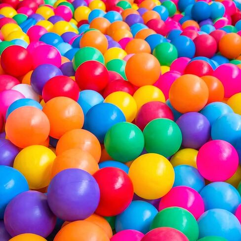 Ball Pit Balls for Kids, Children Crush-Proproof Plastic Balls for Ball Pit with 7 Bright Colors, Safe and Non-Toxic, BPA Free, Baby Toddler Pit Balls with Storage Net Bag (50pcs, 2.2inch) in Kuwait