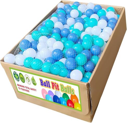 Ball Pit Balls for Kids, Children Crush-Proproof Plastic Balls for Ball Pit with 7 Bright Colors, Safe and Non-Toxic, BPA Free, Baby Toddler Pit Balls with Storage Net Bag (50pcs, 2.2inch) in Kuwait