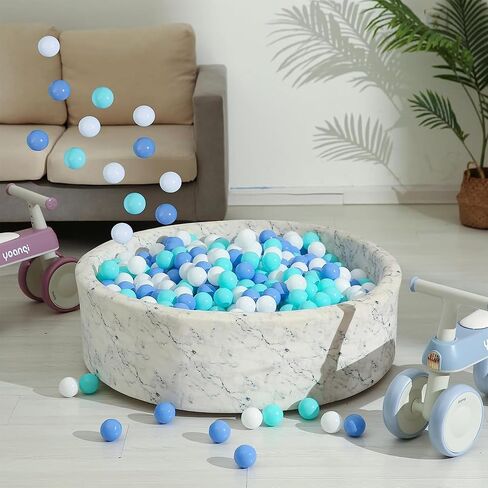 Ball Pit Balls for Kids, Children Crush-Proproof Plastic Balls for Ball Pit with 7 Bright Colors, Safe and Non-Toxic, BPA Free, Baby Toddler Pit Balls with Storage Net Bag (50pcs, 2.2inch) in Kuwait