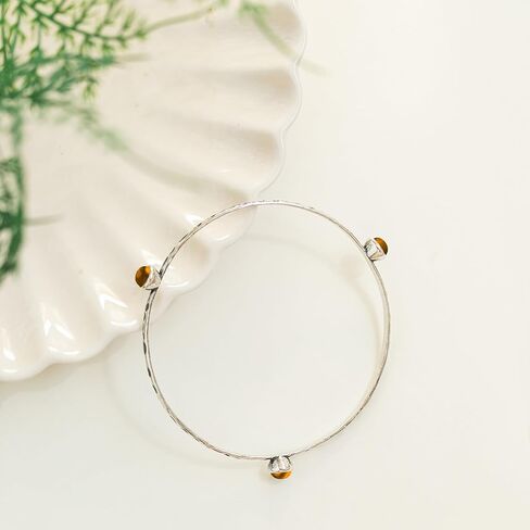 Bottled Up Designs Handmade Bangle Stacking Bracelet, Recycled Vintage Glass, Sterling Silver, Eco Friendly, Made in USA, Birthday Gifts, Mothers Day, Women (Mason Jar Aqua) in Kuwait