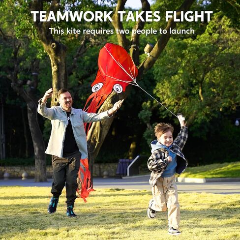 Syncfun كبير الأخطبوط الطائرات الورقية-تصميم طبيب سهلة للأطفال والبالغين مع خط 328 قدم ، والطائرات الورقية الشاطئية العملاقة للمرح والأنشطة في الهواء الطلق in Kuwait