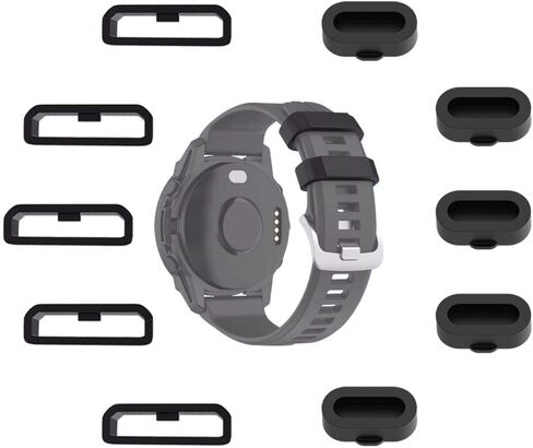 26mm Watch Strap Loops for Garmin Fenix 7X/6X/5X /Instinct 2X /Enduro Smartwatch Fastener Rings [10 Pcs], Soft Silicone Replacement Secure Rings Connector Holders Loop in Kuwait