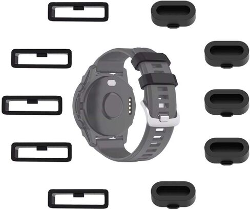 26mm Watch Strap Loops for Garmin Fenix 7X/6X/5X /Instinct 2X /Enduro Smartwatch Fastener Rings [10 Pcs], Soft Silicone Replacement Secure Rings Connector Holders Loop in Kuwait