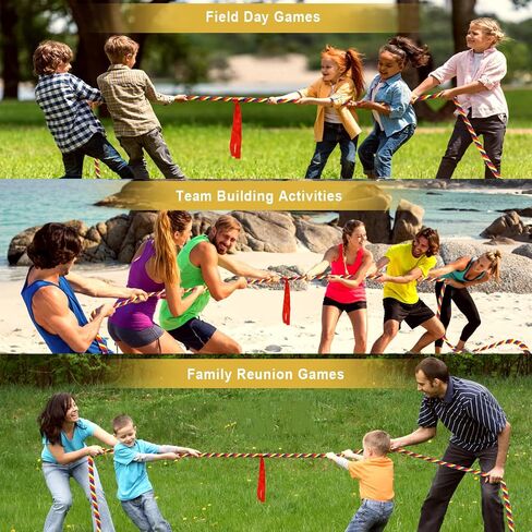 Tug of War Rope للأطفال والكبار ، 20/40/60 قدمًا ، حبل حرب للألعاب في الهواء الطلق ، ألعاب Family Family لم شملها ، الصيف خارج Yard Backyard Lawn Picnic Games ، ألعاب بناء الفريق in Kuwait