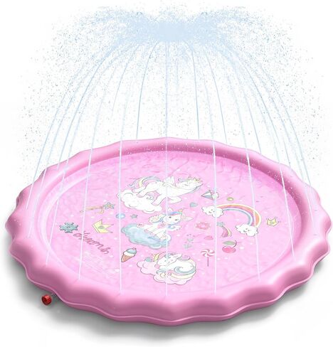 وسادات Splash QPAU للأطفال الصغار 1-3 ، وسادة دبقية متينة 67 بوصة ، الرشاش في الهواء الطلق للأطفال طفل صغير ، حصيرة تلعب المياه الصيفية لفتاة عيد ميلاد هدية البالغ من العمر عامين in Kuwait
