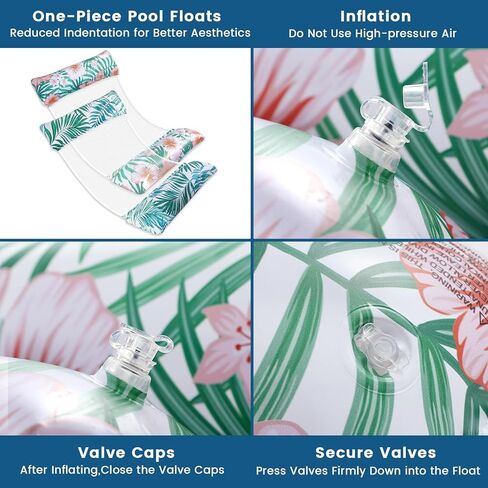 Pool Floats Adult, 2 Pack Inflatable Pool Floats, 4-in-1 Multi-Purpose Rafts Lounger Water Hammock for Swimming Pool, Thick PVC Pool Floaties for Adults Vacation in Kuwait