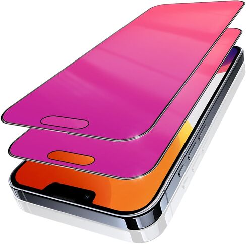 2 Pack for iPhone 16 Privacy Screen Protector Gradient Colorful 25° for Anti-Spy Tempered Glass Anti-Bluelight Full Coverage Easy Installation Frame Case Friendly 6.1 inch Gold in Saudi Arabia