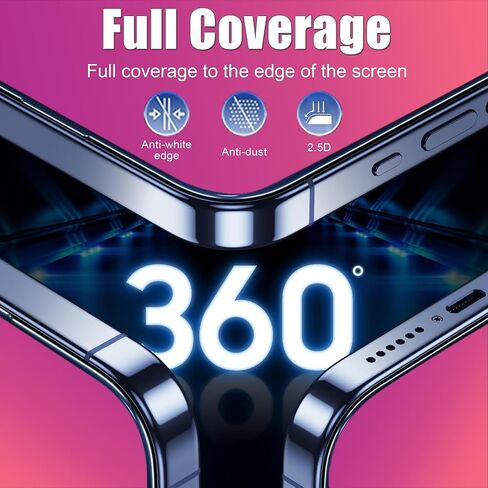 2 Pack for iPhone 16 Privacy Screen Protector Gradient Colorful 25° for Anti-Spy Tempered Glass Anti-Bluelight Full Coverage Easy Installation Frame Case Friendly 6.1 inch Gold in Saudi Arabia