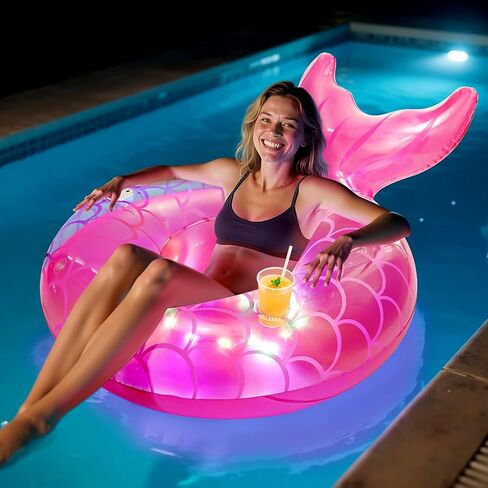 MoKo Inflatable Swimming Ring, Cute Pool Float Tube Decorations Swim Tubes Outdoor Pool Beach Water Floats Party Supplies Floaties in Kuwait
