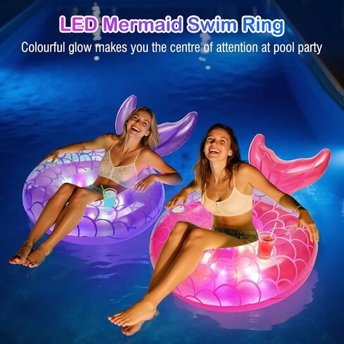 MoKo Inflatable Swimming Ring, Cute Pool Float Tube Decorations Swim Tubes Outdoor Pool Beach Water Floats Party Supplies Floaties in Kuwait