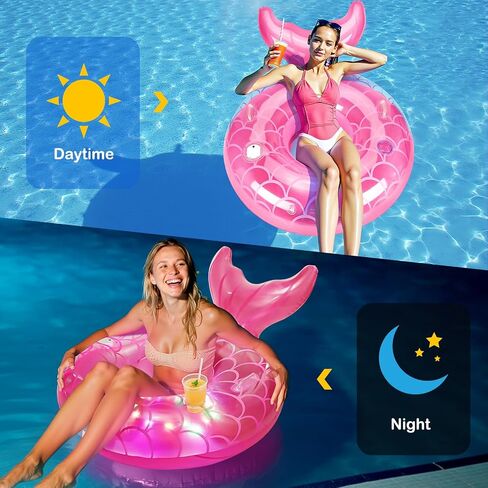 MoKo Inflatable Swimming Ring, Cute Pool Float Tube Decorations Swim Tubes Outdoor Pool Beach Water Floats Party Supplies Floaties in Kuwait