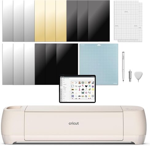 Cricut Explore 4 - Smart Cutting Machine (Seashell) | Digital Content Bundle - Includes Images in Design Space App in Saudi Arabia