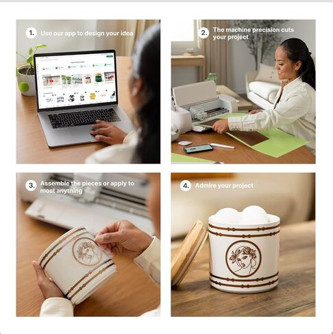 Cricut Explore 4 - Smart Cutting Machine (Seashell) | Digital Content Bundle - Includes Images in Design Space App in Saudi Arabia