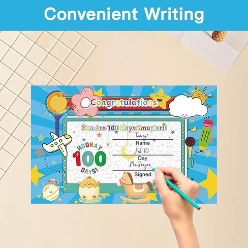 DUGUTUL 40 Pieces 100th Day of School Award Certificates, Colorful Happy 100th Day of School 100 Days Classroom Activities Certificate for Primary High School Party(C) in Kuwait