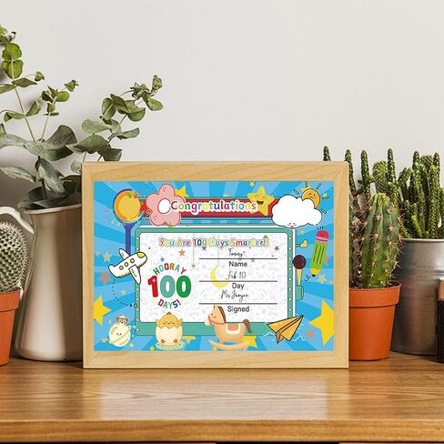 DUGUTUL 40 Pieces 100th Day of School Award Certificates, Colorful Happy 100th Day of School 100 Days Classroom Activities Certificate for Primary High School Party(C) in Kuwait