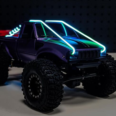 INJORA RC LED Strip Lights Flexible Cuttable for TRX4M SCX24 1/24 1/18 Crawlers Upgrade(Blue) in Saudi Arabia