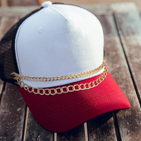 Tondiamo 12 Pcs Trucket Hat Chains Turquoise Metal Pearl Hat Chain Decorations DIY Mesh Baseball Cap Brim Necklace Purse Decor Accessories in Saudi Arabia