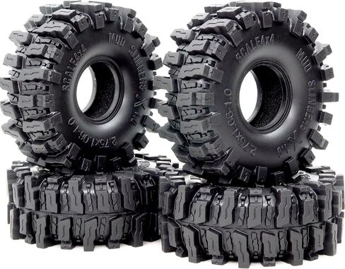 HOBBYSOUL 1.0 Crawler Tires 70mm Tall 1.0'' Mud Slingers X Super Soft Sticky Tyre for RC 1/24 SCX24 1/18 TRX4M Upgrades in Kuwait