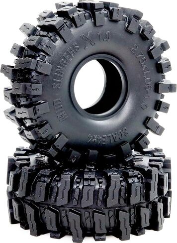 HOBBYSOUL 1.0 Crawler Tires 70mm Tall 1.0'' Mud Slingers X Super Soft Sticky Tyre for RC 1/24 SCX24 1/18 TRX4M Upgrades in Kuwait