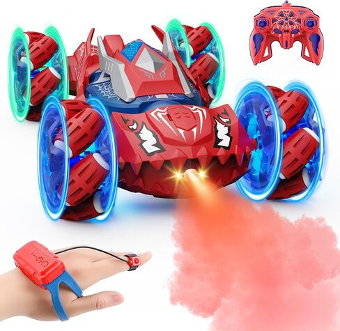 ألعاب أولاد التحكم عن بُعد: RC Cars 360 ° Flip 2.4GHz مزدوج 4WD تحويل الطريق على الطريق لتدوير اليدين والتحكم عن بعد لعبة STUNT STUNT CARS 6 7 8 9 10 11 12 12 YEAR in Kuwait