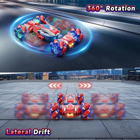 ألعاب أولاد التحكم عن بُعد: RC Cars 360 ° Flip 2.4GHz مزدوج 4WD تحويل الطريق على الطريق لتدوير اليدين والتحكم عن بعد لعبة STUNT STUNT CARS 6 7 8 9 10 11 12 12 YEAR in Kuwait