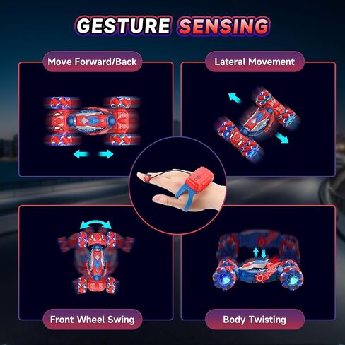 ألعاب أولاد التحكم عن بُعد: RC Cars 360 ° Flip 2.4GHz مزدوج 4WD تحويل الطريق على الطريق لتدوير اليدين والتحكم عن بعد لعبة STUNT STUNT CARS 6 7 8 9 10 11 12 12 YEAR in Kuwait