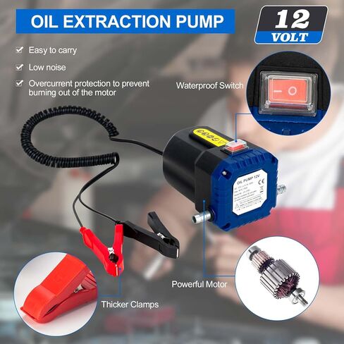 AIGMISON 12V 80W Oil Change Pump Extractor,Upgraded Electric Oil Pump with Overload Protection,Motor Oil Diesel Fluid Transfer Pump,Oil Transfer Pump with Tubes in Saudi Arabia