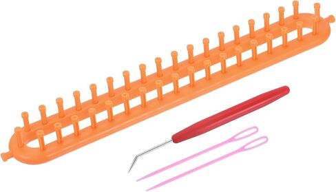 PATIKIL 62 Hooks 58cm Knitting Loom Machines Kit, Plastic Darning Weave Tool with Accessories for Scarf Sweater Shawl Blankets Mending Weaving Stitching, Blue in Saudi Arabia