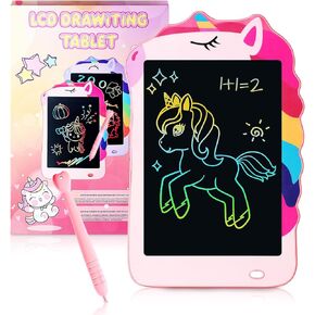 Unicorn LCD Writing Tablet for Kids,Colorful Toddler Drawing Tablet for Educational Boy Baby Girl, Doodle Board Pad Toy for 3 4 5 6 7 8-12 Years Old Kid Birthday Party School Christmas, 8.5 Inch Pink