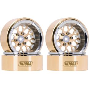 INJORA ModuWheel 1.3" Negative Offset Brass & Aluminum Beadlock Wheels for 1/18 1/24 RC Upgrade