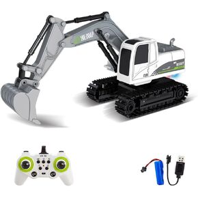 حفارة التحكم عن بُعد ، حفارة 6CH RC للبنين والبنات ، 1:24 SCALE RC ألعاب البناء مع مجرفة معدنية ، أضواء وأصوات ، بطاريتين ، هدية عيد ميلاد عيد الميلاد للأطفال من 3 إلى 12 سنة