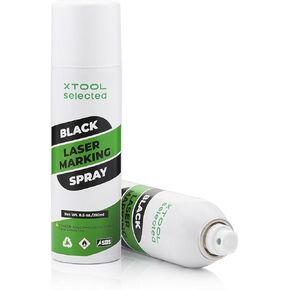 Xtool Black Laser Wark Targing Spray 2.0 ، 8.5 أوقية - صيغة تباين عالية متطورة لـ CO2 والألياف والألياف الجاهزة بالليزر - إصدار جديد ومحسّن