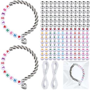 Ferreve 36 Sets Day's Beads Beads Crafts Kit Mother Day Gifts Diy Mom Bracelet Mest