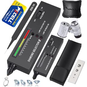 اختبار Diamond Tester Professional ، قلم مجوهرات عالية الدقة للمجوهرات ، مجموعة أدوات نظارات مكبرة من Diamond Miamond Pen 60x لـ Novice Expert