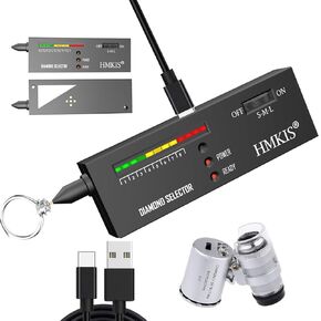 Diamond Tester Pen Kit, Jewelry Tester with 60X Jewelry Loupe Magnifier, Diamond Selector for Novice and Expert