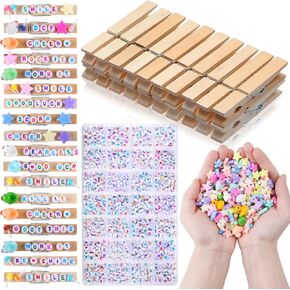 50 Pcs Cheer Pins Spirit Clips Wooden Cheer Pins for Backpacks Ribbon Team Classroom(Mini Ducks)
