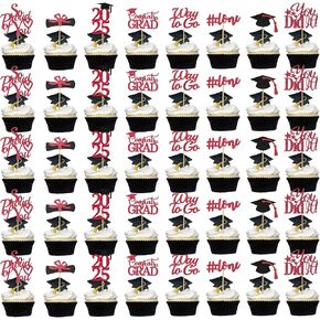 ديكورات التخرج 2025 الأزرق ، تخرج القبعات العليا Cupcake 2025 Blue Black ، Glitter Class of 2025 Cupcake Toppers Supplies ، Class of 2025 Grad Cap Diploma Cupcake Picks - 40pcs