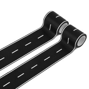 2-Pack of 32.8 ft. x 2 in. Black Roadway Track Tape, Road Tape for Toy Cars, Sticks to Flat Surfaces, No Residue