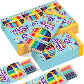 288 Count Colored Pencils Bulk, 24 Packs Colored Pencils for Kids 12 Colors, Pre-sharpened Coloring Pencil for Adults, Bulk School Supplies for Teachers, Back to School Supplies, Classroom Prizes