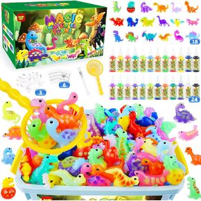 Magic Water Elf Toy Kit, Squishy Maker, Aqua Fairy Water Gel Kit with 24 Magic Gels, 18 Dinosaur Molds, Magic Water Gel Kit, Magic Elf Water Toy, Birthday Gifts, DIY Crafts for Kids
