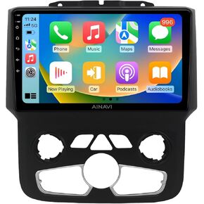 9 inch Android 12 Car Stere 4GB+64GB ROM for Dodge Ram 1500 2500 3500 (2013-2018) Upgrade Radio DSP Auto Stereo Wireless Apple CarPlay GPS Navigation 5G WiFi Bluetooth Replacement Installation Kit